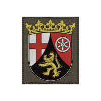 Wappen Rheinland-Pfalz 50x60mm Oliv, Klett Patch