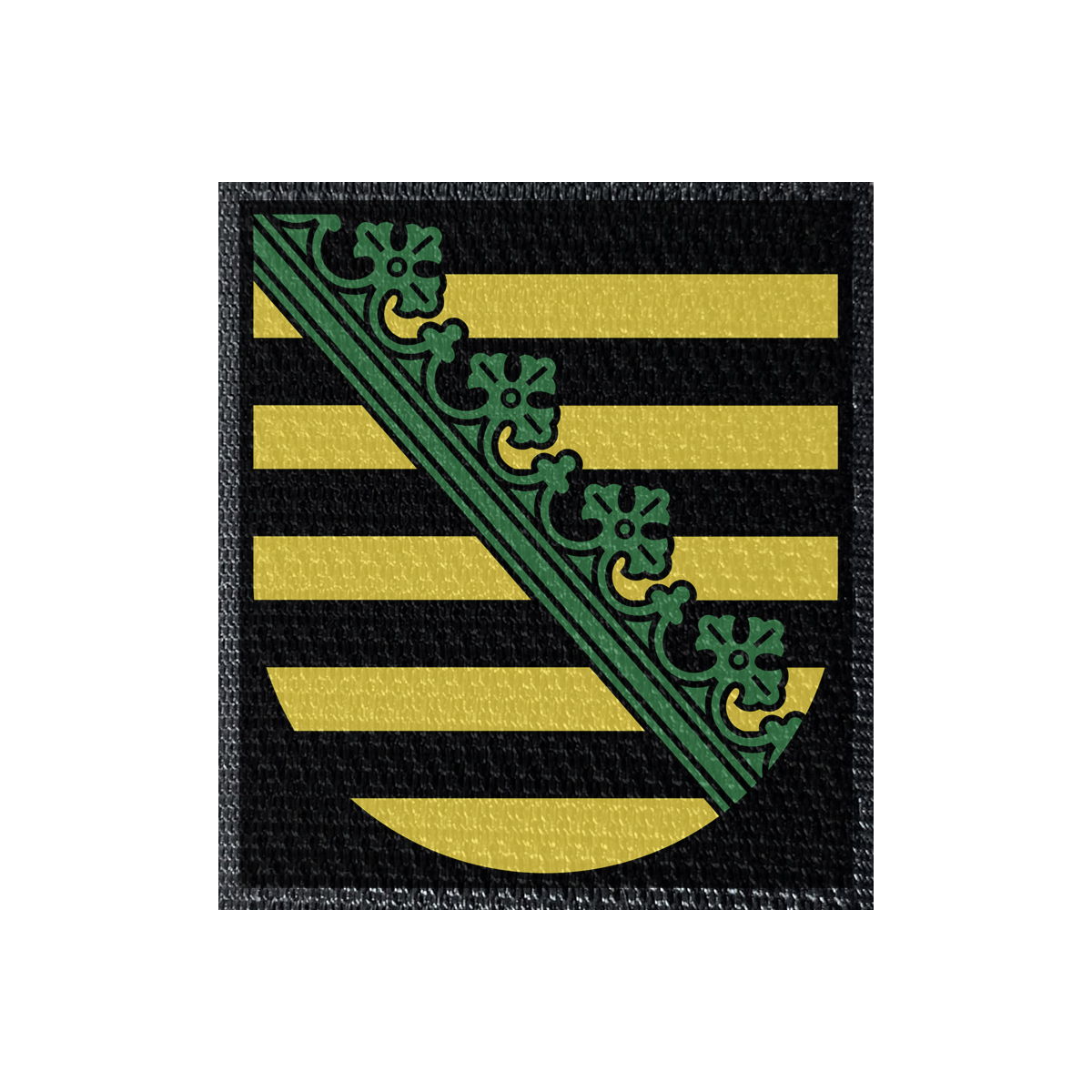 Wappen Sachsen 50x56mm Schwarz, Klett Patch
