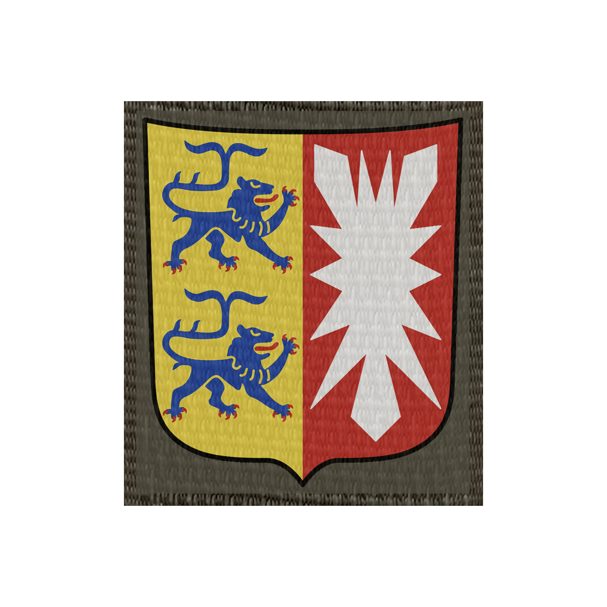 Wappen Schleswig-Holstein 50x57mm Oliv, Klett Patch