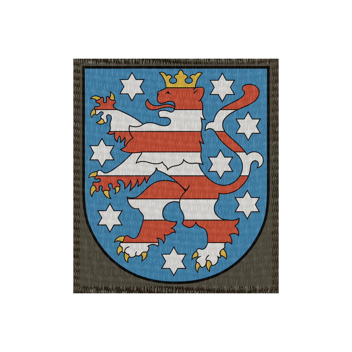 Wappen Thüringen 50x58mm Oliv, Klett Patch