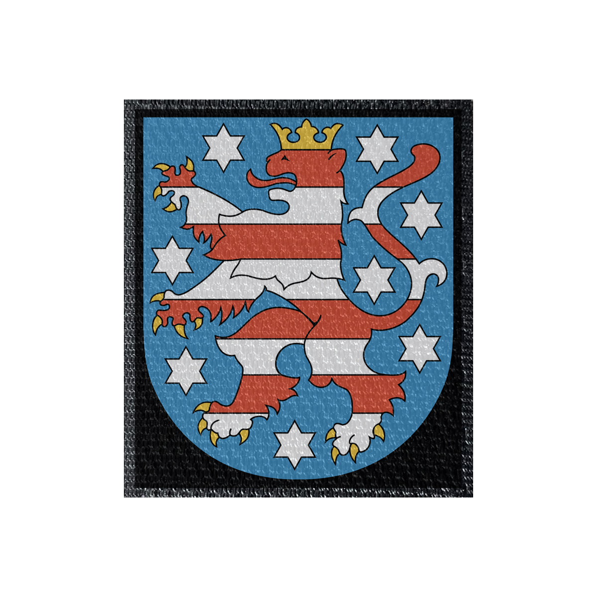 Wappen Thüringen 50x58mm Schwarz, Klett Patch