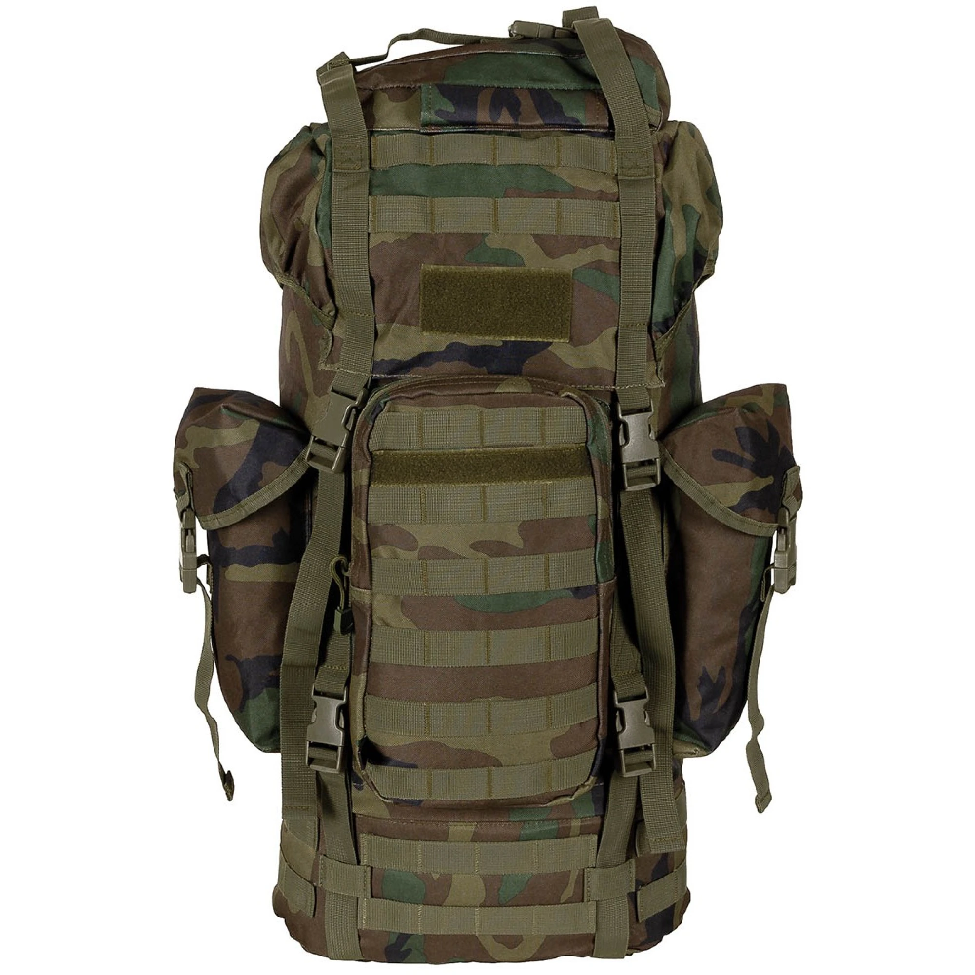 BW Kampfrucksack,  "MOLLE", 65 l,  Alu-Ausst.,  woodland