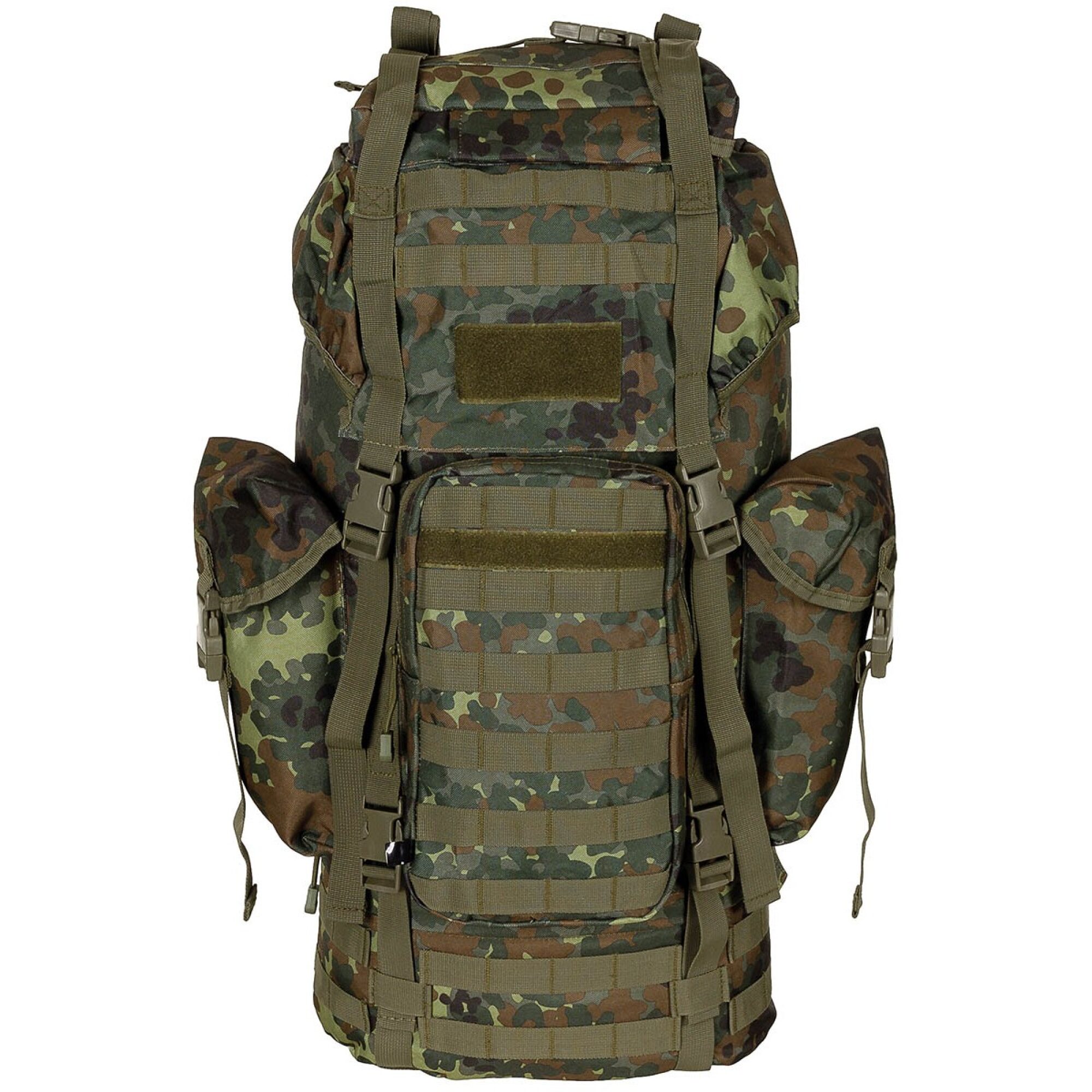 BW Kampfrucksack,  „MOLLE“, 65 l,  Alu-Ausst.,  flecktarn