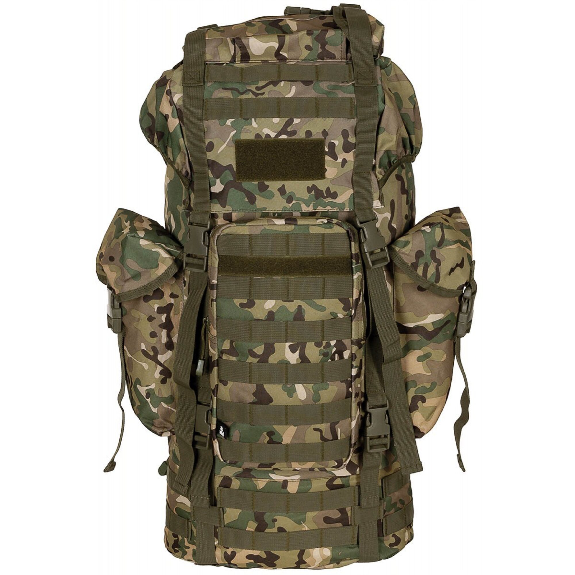 BW Kampfrucksack,  "MOLLE", 65 l,  Alu-Ausst.,  op.-camo