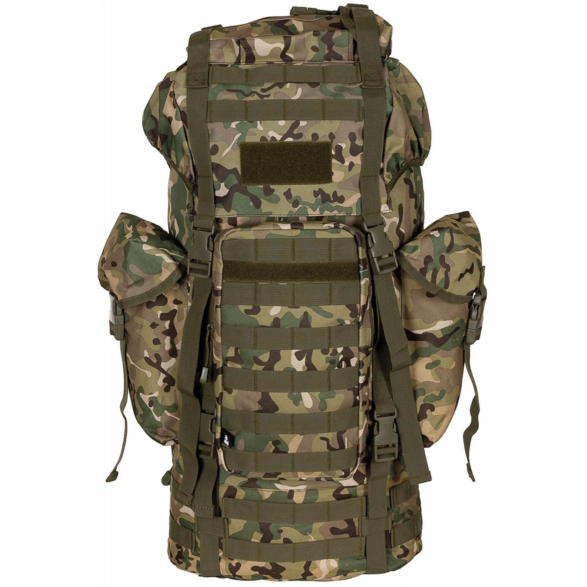 BW Kampfrucksack,  „MOLLE“, 65 l,  Alu-Ausst.,  op.-camo