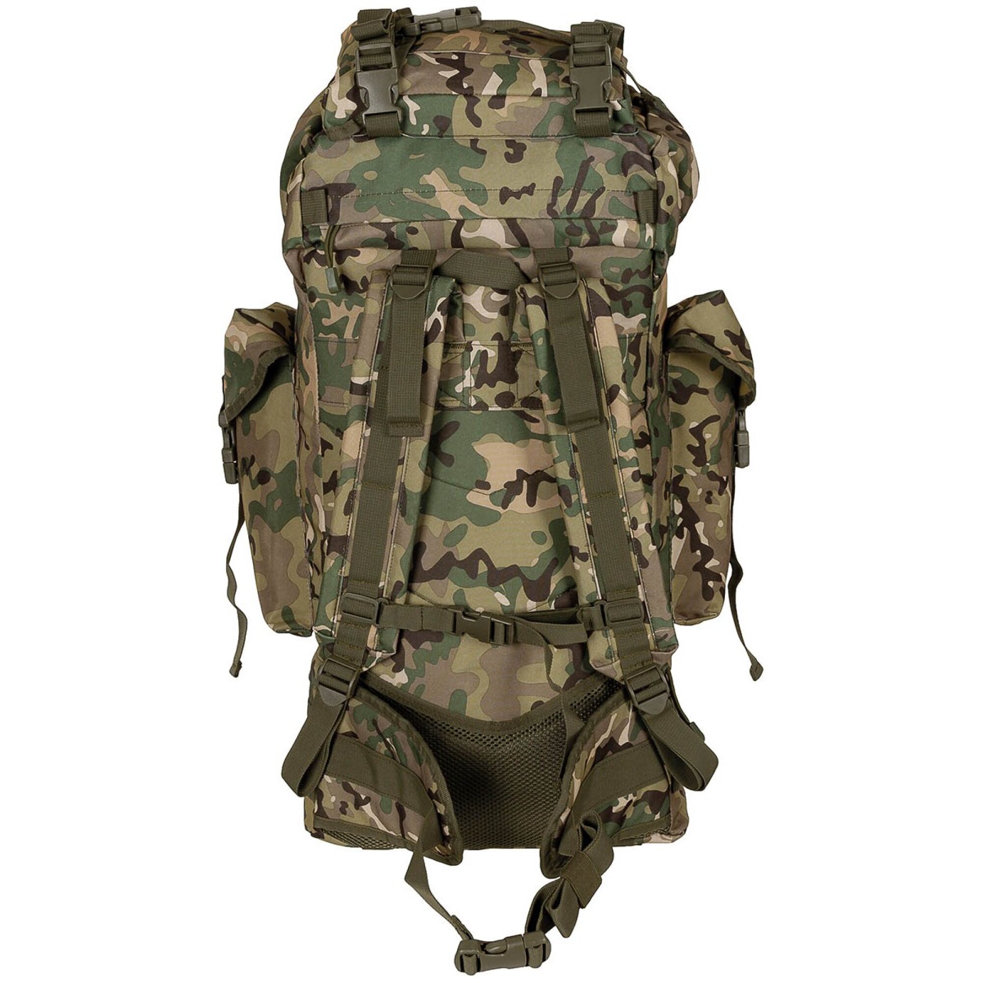 BW Kampfrucksack,  „MOLLE“, 65 l,  Alu-Ausst.,  op.-camo