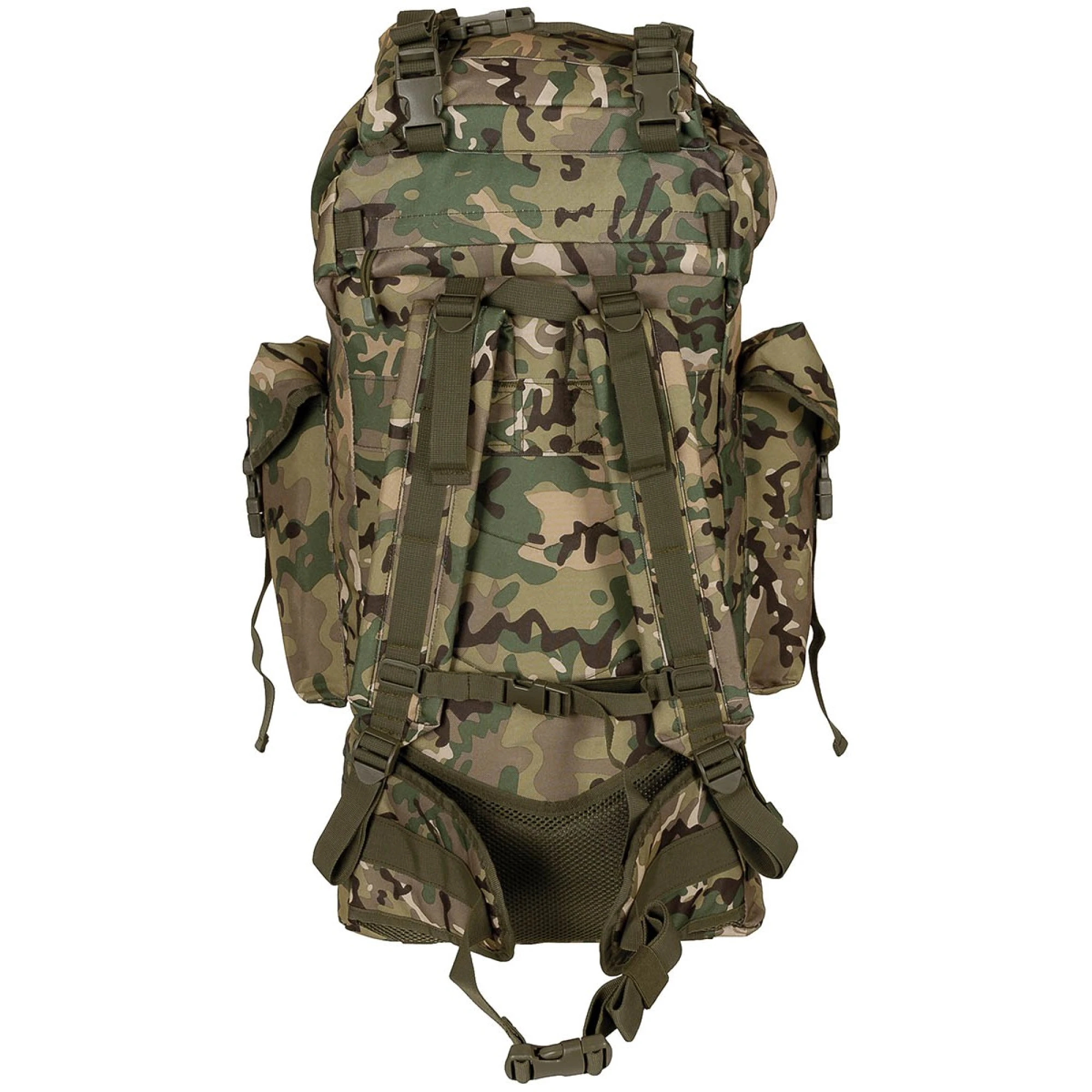 BW Kampfrucksack,  "MOLLE", 65 l,  Alu-Ausst.,  op.-camo – Bild 2