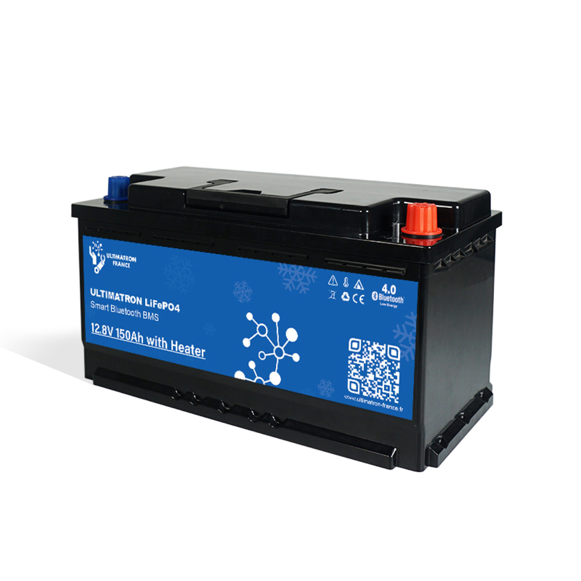 Ultimatron LiFePO4 Untersitz-12.8V-Heizung 150Ah Lithiumbatterie Smart BMS mit Bluetooth Wohnmobil Untersitzbatterie mit Heizung