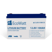 Ecowatt LiFePO4 12.8V 100Ah LED Lithium Batterie für Wohnmobil Boot Photovoltaik