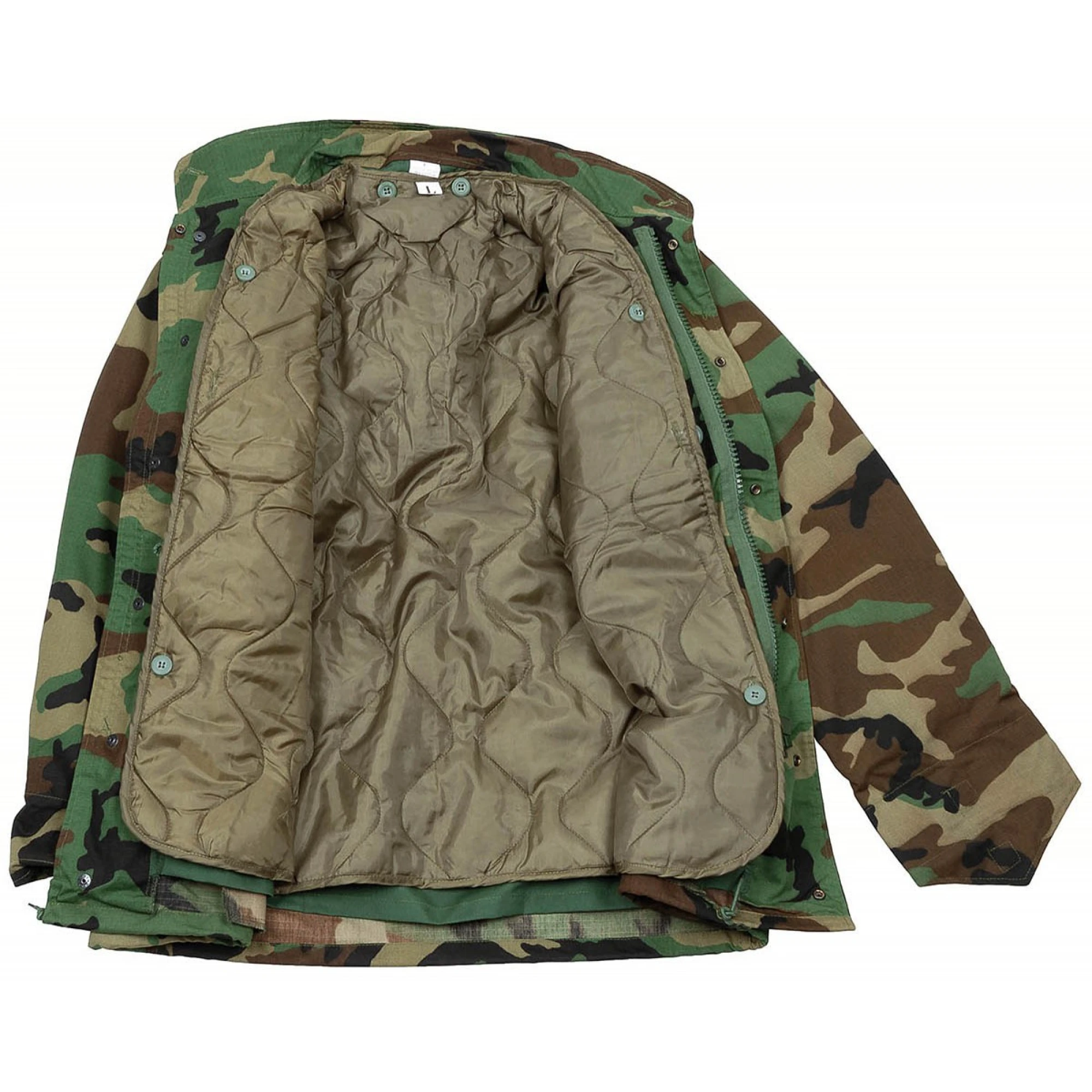 US Feldjacke M65,  woodland, m. auskn. Steppfutter – Bild 5