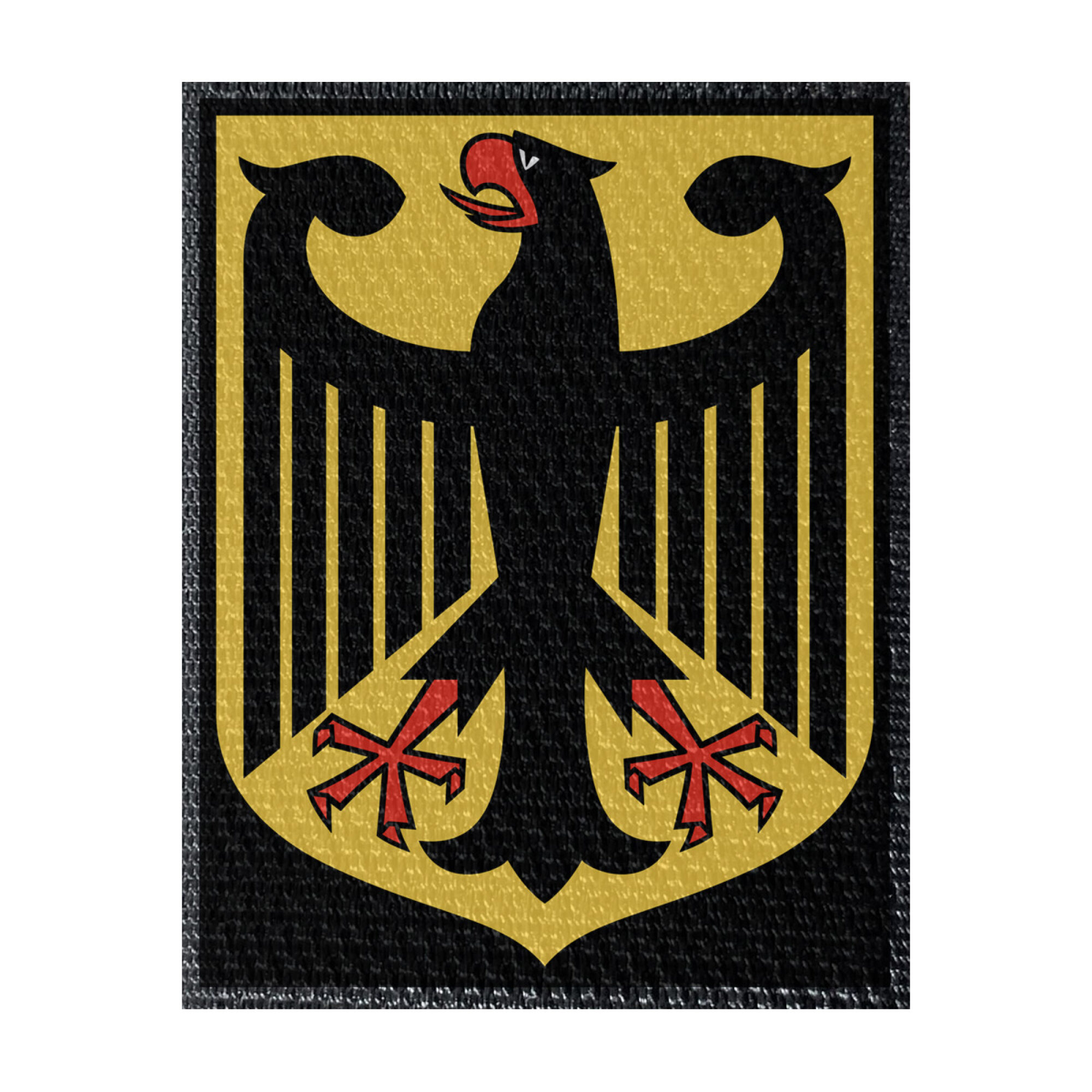 Wappen Deutschland 50x64mm Schwarz, Klett Patch
