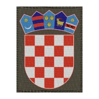 Wappen Kroatien 50x66mm Oliv, Klett Patch