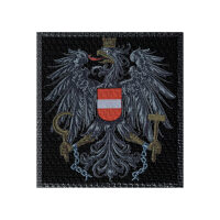 Wappen Österreich 50x54mm Schwarz, Klett Patch