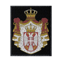 Wappen Serbien 50x62mm Schwarz, Klett Patch