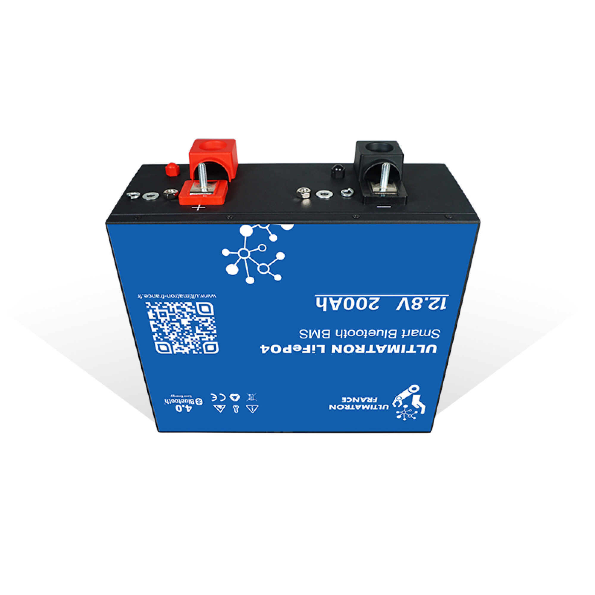 Ultimatron LiFePO4 Untersitz-12.8V 200Ah Lithiumbatterie Smart BMS mit Bluetooth Wohnmobil Untersitzbatterie