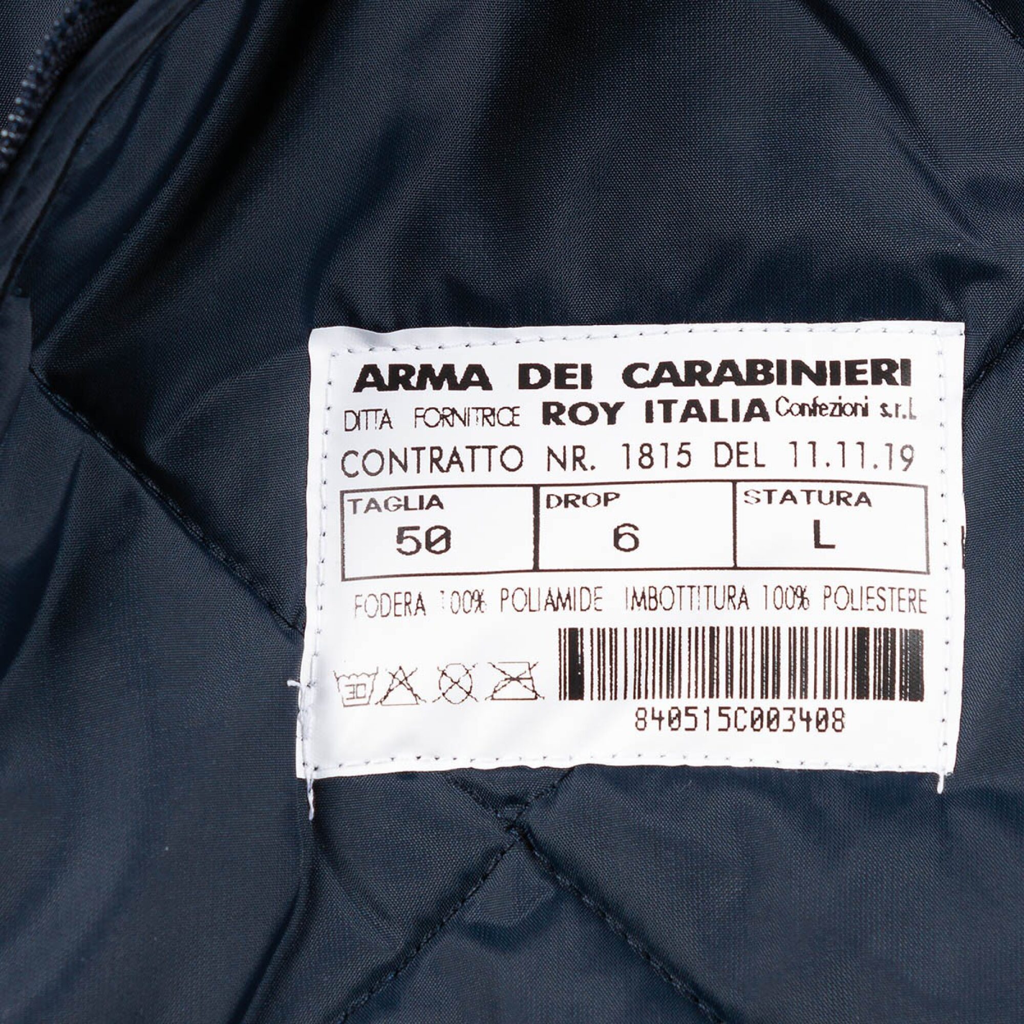 Ital. Steppfutter,  blau, "Carabinieri",  neuw. (10 Stück) – Bild 3