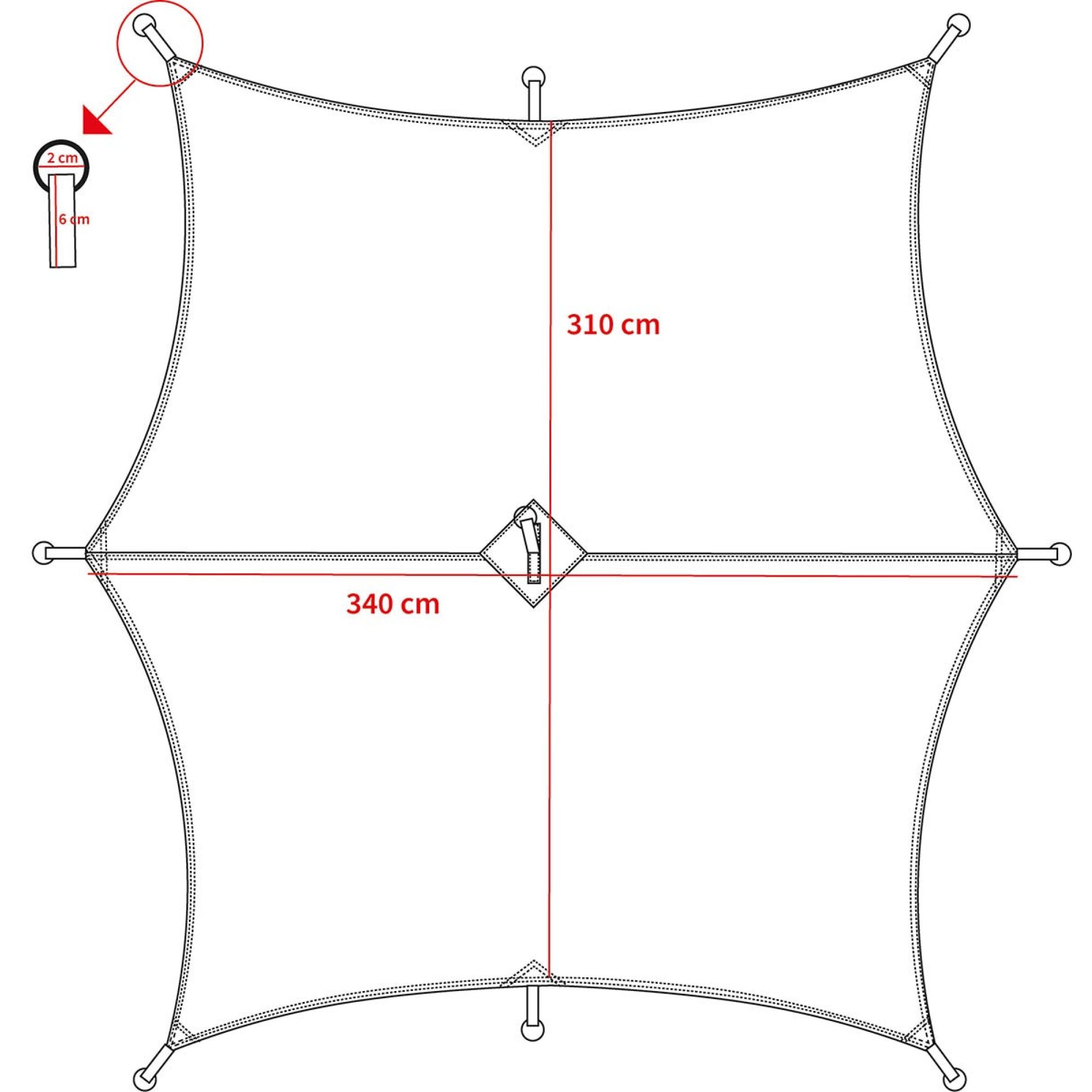 Plane,  "Hexagon-Tarp", oliv,  ca. 340 x 310 cm – Bild 5