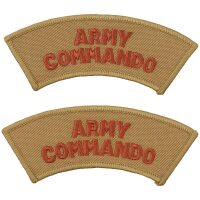 Brit. Stickabzeichen,  khaki, „ARMY COMMANDO“,  neuw. (10 Stück)
