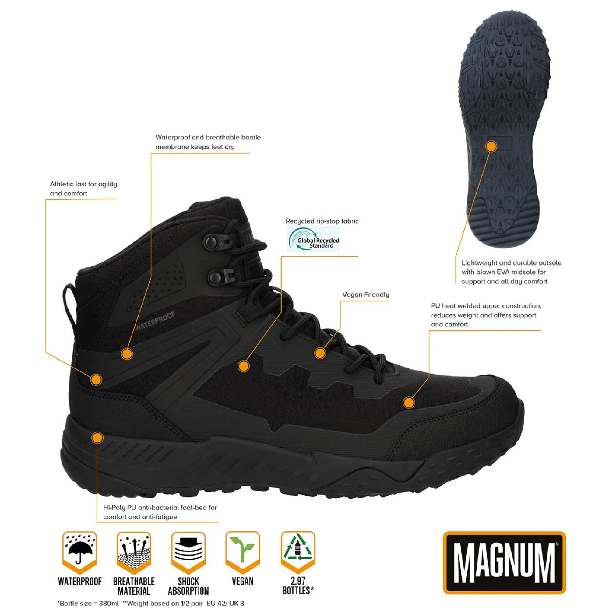 Einsatzstiefel,  "MAGNUM", Ultima 6.0 WP,  oliv – Bild 3