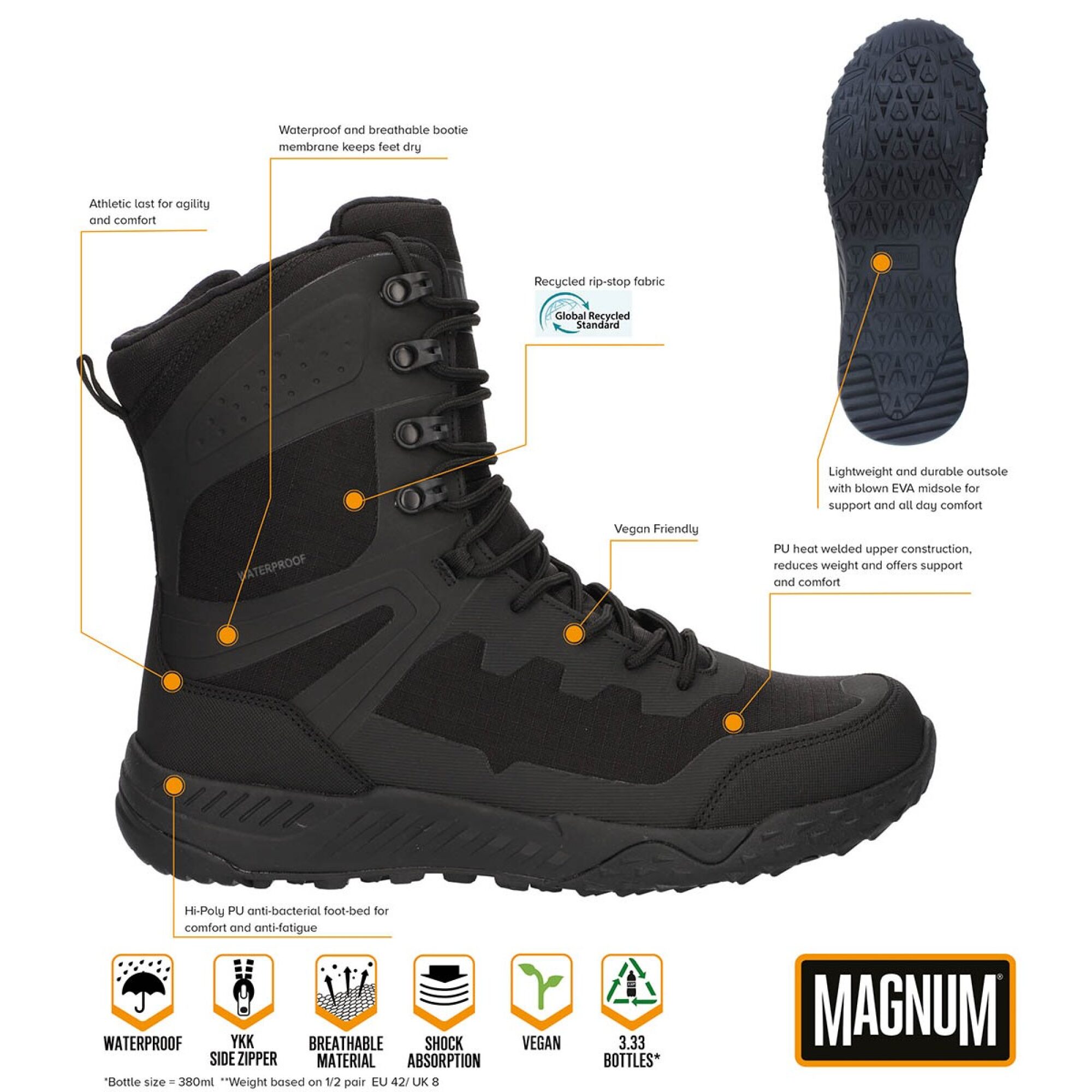 Einsatzstiefel,  "MAGNUM", Ultima 8.0 SZ WP,  coyote tan – Bild 3