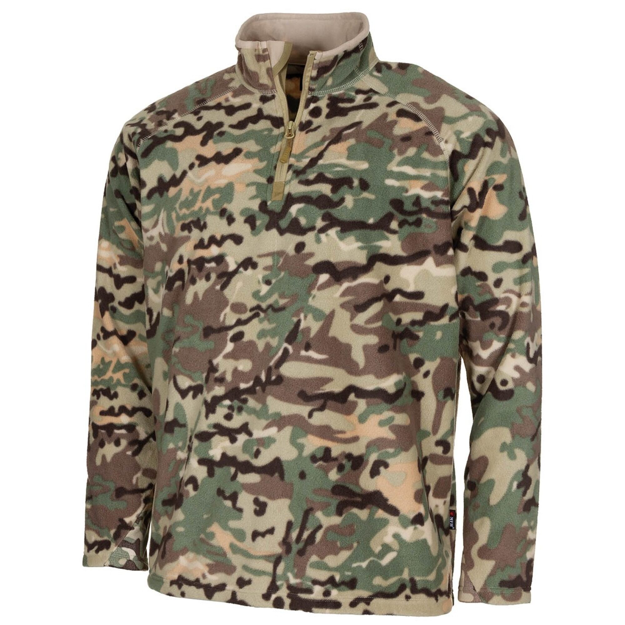 Shirt,  "Troyer",  Microfleece, langarm,  op.-camo,  200 g/m²