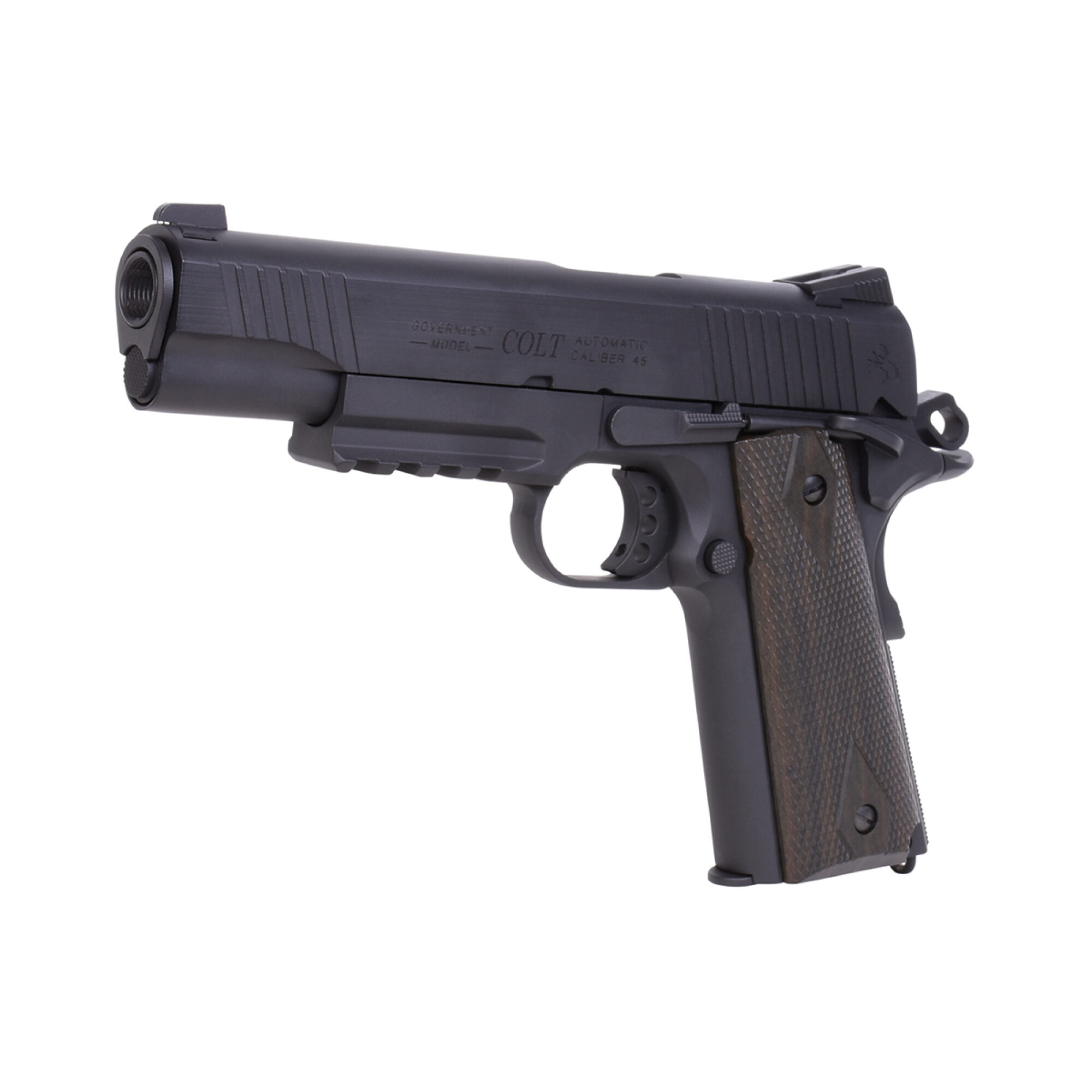 Colt 1911 Railgun Schwarz 6mm - Airsoft Co2 BlowBack – Bild 2