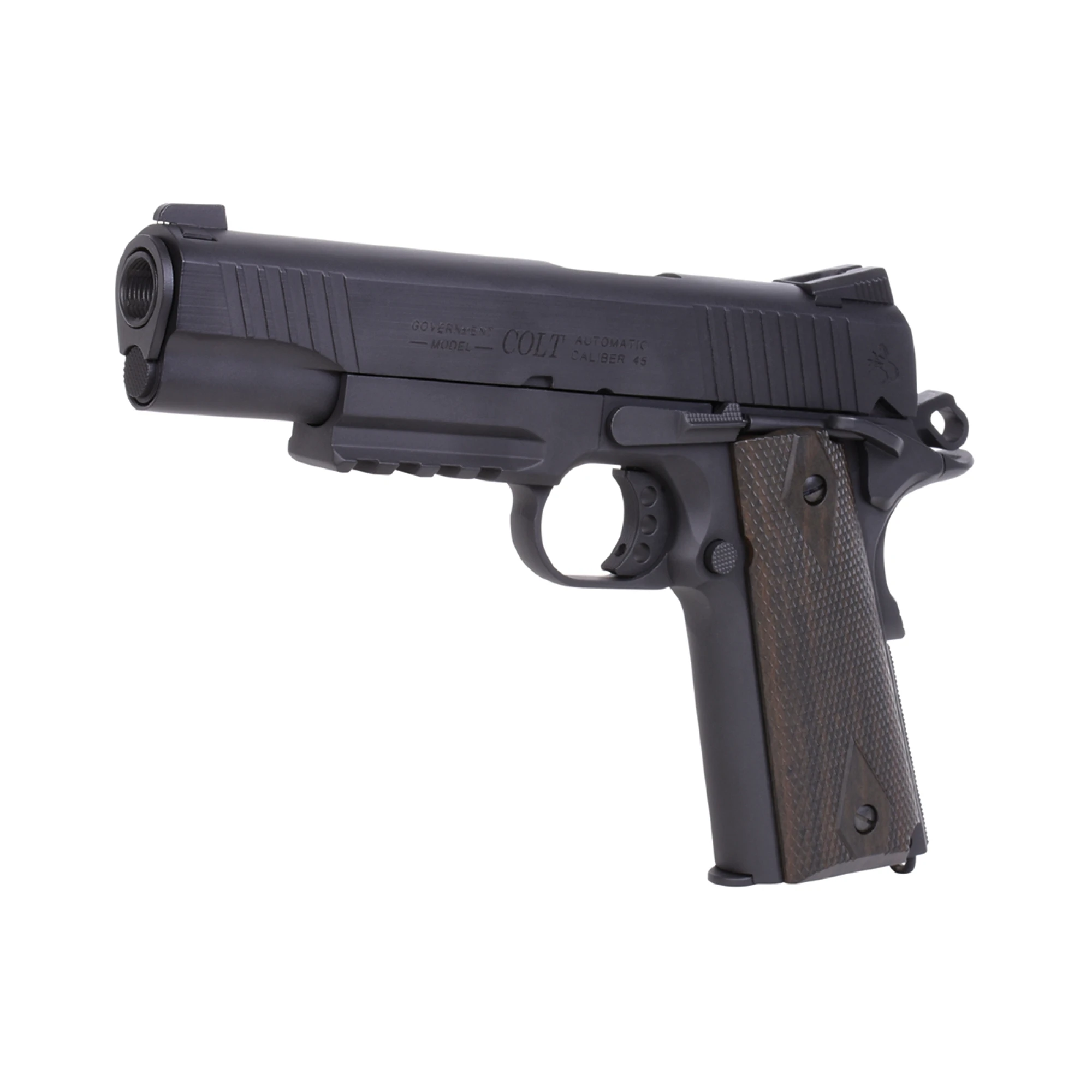Colt 1911 Railgun Schwarz 6mm - Airsoft Co2 BlowBack – Bild 2