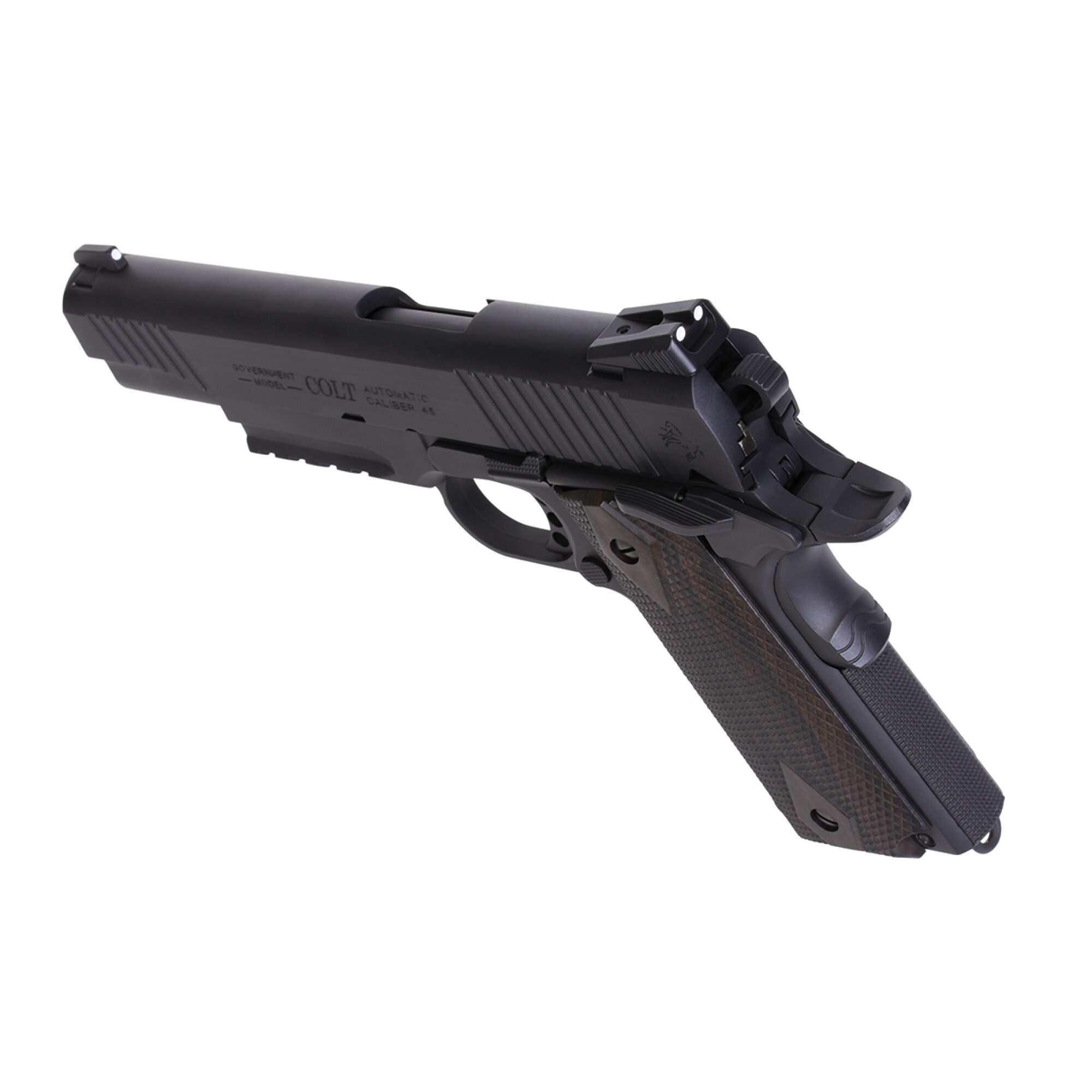 Colt 1911 Railgun Schwarz 6mm - Airsoft Co2 BlowBack – Bild 5
