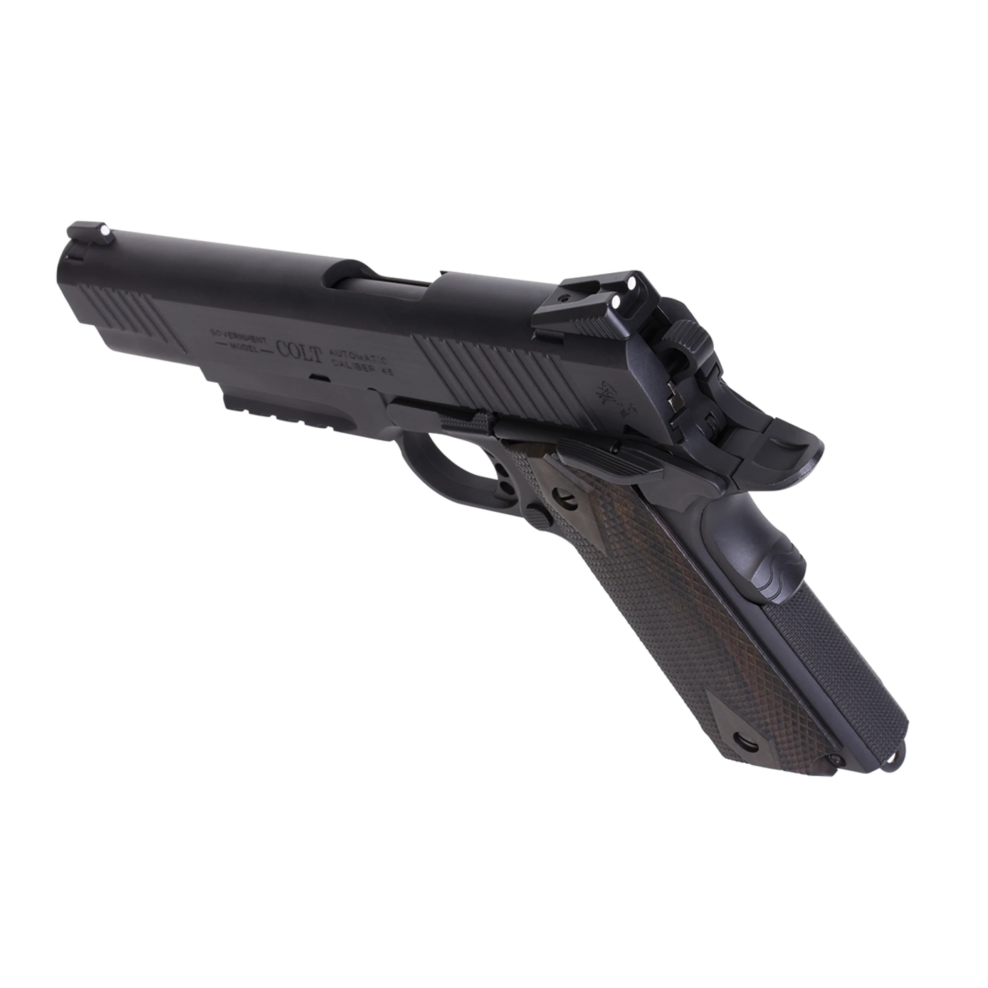 Colt 1911 Railgun Schwarz 6mm - Airsoft Co2 BlowBack – Bild 5