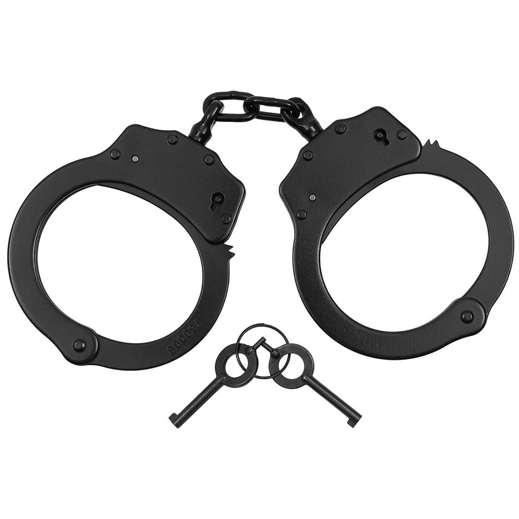 Handschellen,  "Deluxe", 2 Schlüssel,  Stahl,  schwarz